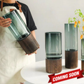 Wood & Smoked Glass Vase