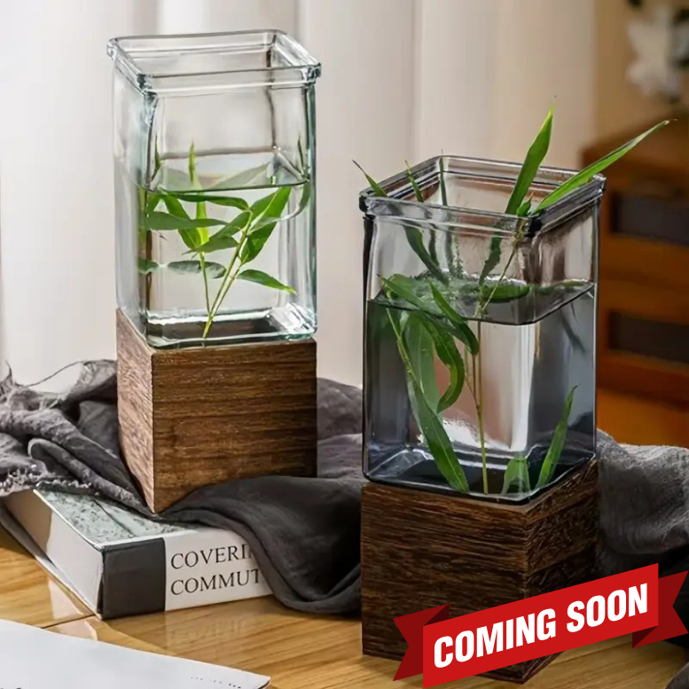 Wood & Water Square Vase