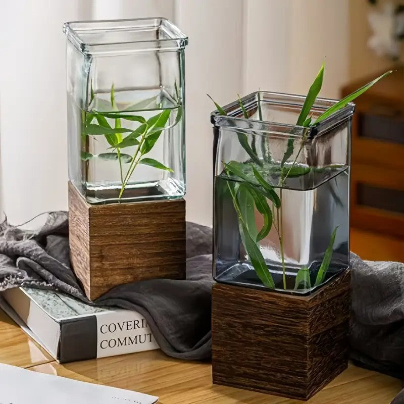 Wood & Water Square Vase
