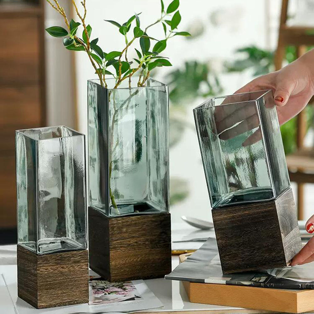 Wood & Water Square Vase
